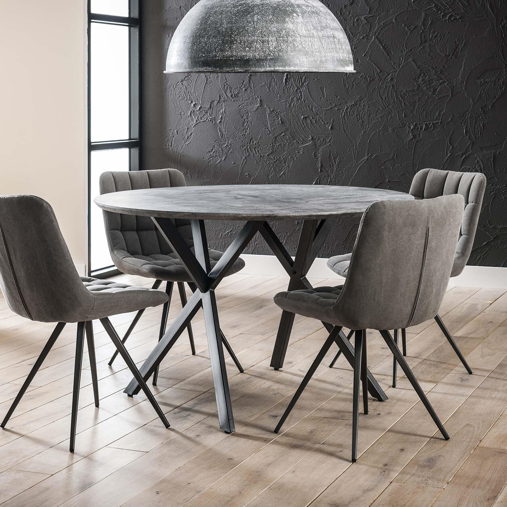 Spiksplinternieuw Ronde eettafel 'Nola' 120 cm, 3D-betonlook, kleur grijs SF-74